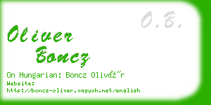 oliver boncz business card